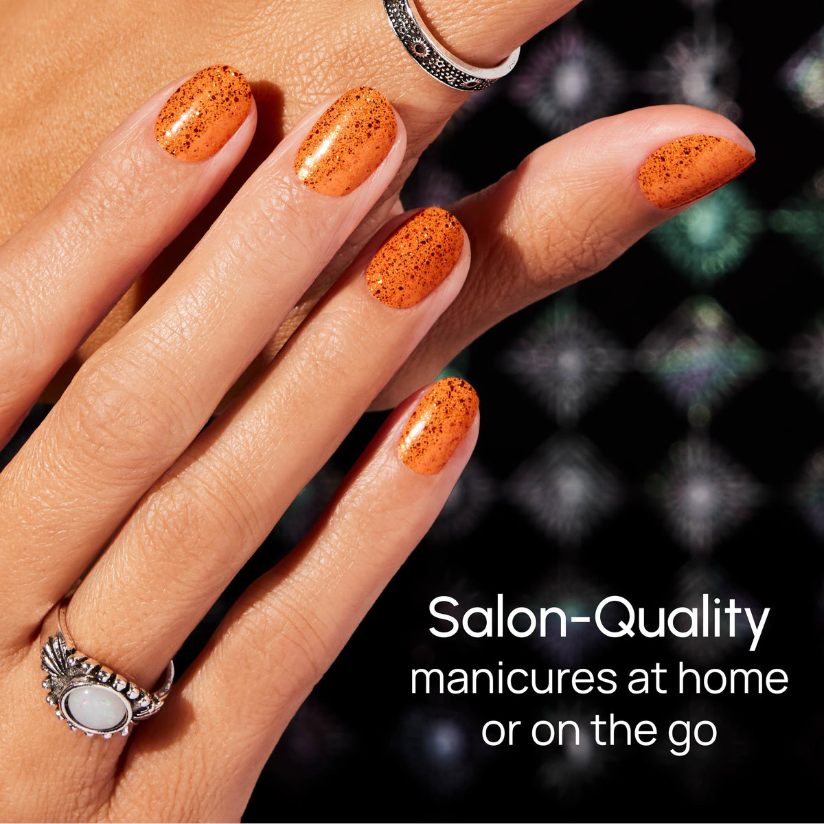 Color Street - Ominous Orange Nail Polish Strips - Real Nail Polish Stickers for Costume, Cosplay, Party & Festival Looks - 16 Double-Ended Strips