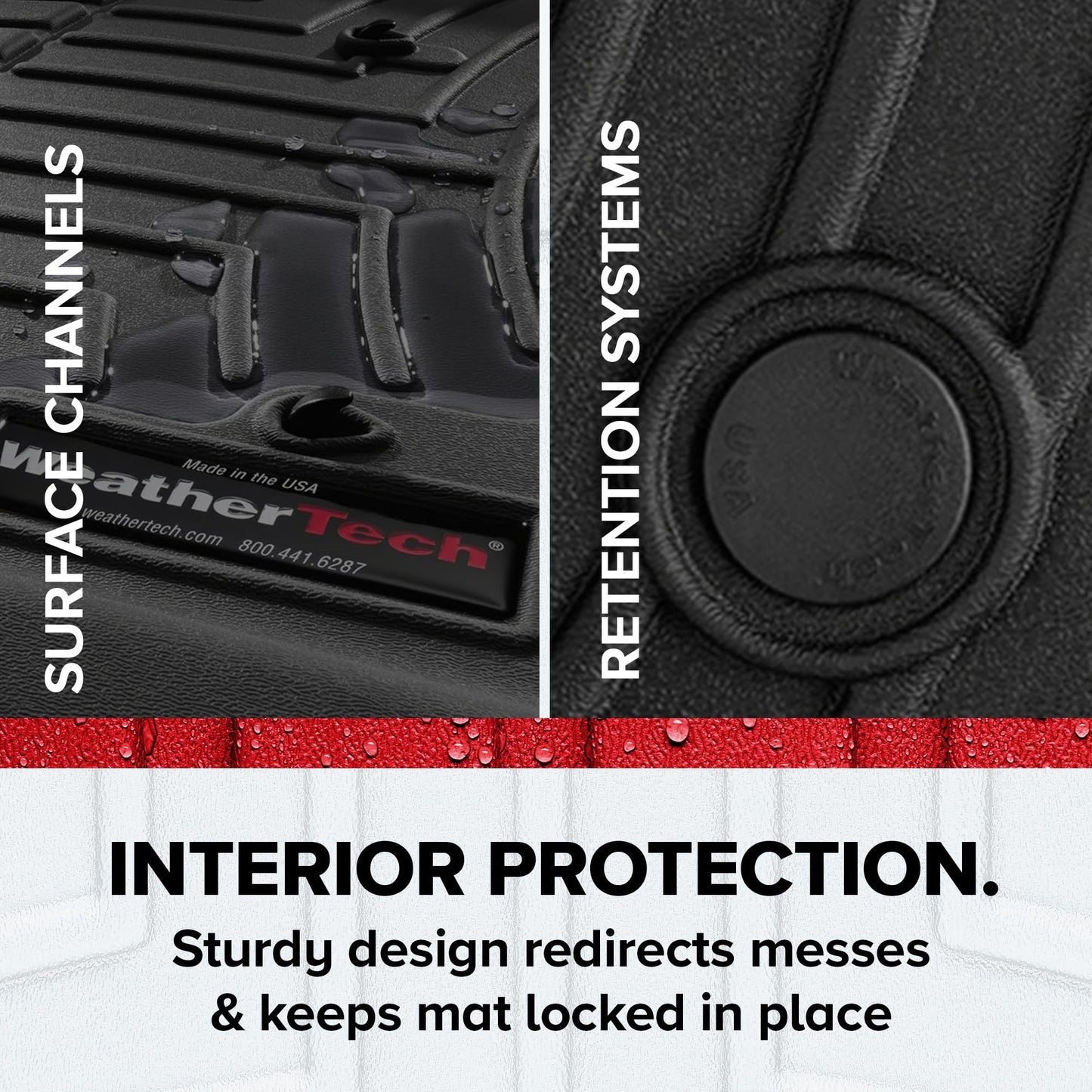 WeatherTech Custom Fit FloorLiners for Ford Expedition - Full Set (441665-1-4), Black