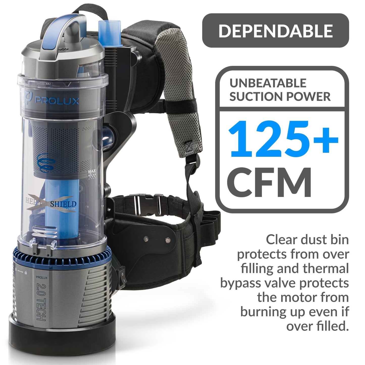 Prolux 2.0 Bagless Backpack HEPA Vacuum - World’s Lightest Model