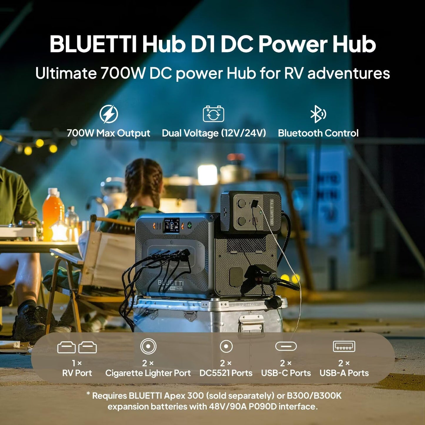 BLUETTI Solar Generator Apex 300 & PV Cable, 2764.8Wh LFP Battery Backup with 6 3840W AC Outlets (7680W Surge), Simultaneous 120V/240V Output & Black Start, Modular Power for Home, RV and Emergencies