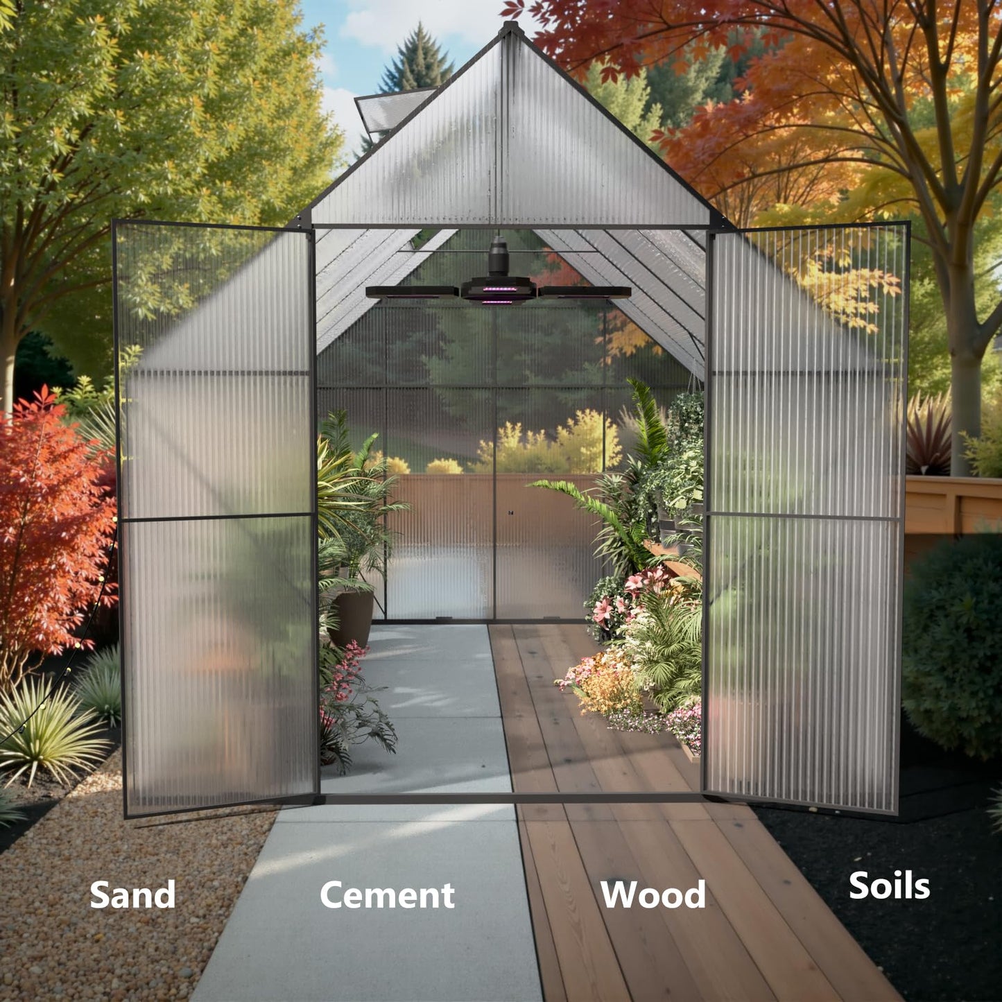 Greenhouse for Outdoors, Heavy Duty Polycarbonate Greenhouse, Walk in Greenhouses for Outdoor Garden Backyard with Roof Vent (8x10 FT)