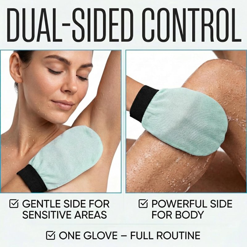 Korean Exfoliating Glove for Shower – Deep Body Scrubber & Face Exfoliator – Shower Gloves – Tan Remover Washcloth, Smooth Skin & Body Exfoliating Mitt – Loofah Wash Cloth Alternative (Pack of 1)