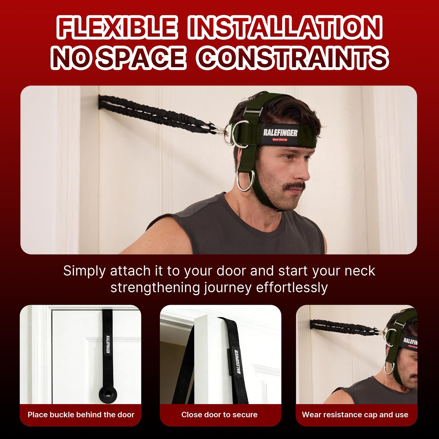 Neck Exerciser and Neck Trainer- Neck Training with 30lb Resistance Bands，Neck Strengthener Workout Equipment