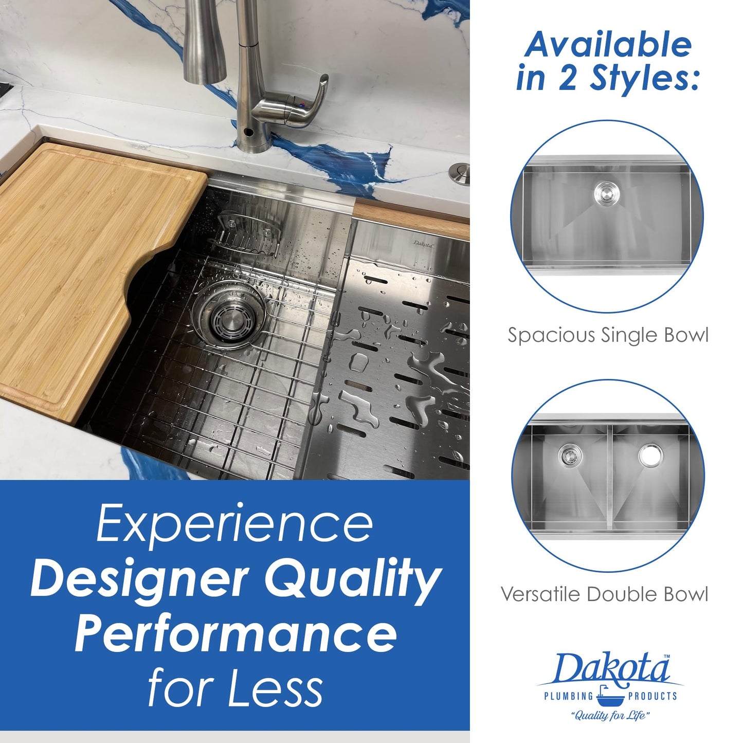 Dakota Workstation Kitchen Sink with Accessory Ledges, 30X20", 16 Gauge Stainless Steel, Undermount Single Bowl Drop In Sink with Colander, Bamboo Cutting Board, Bottom Grid, Premium Kitchen Sinks.
