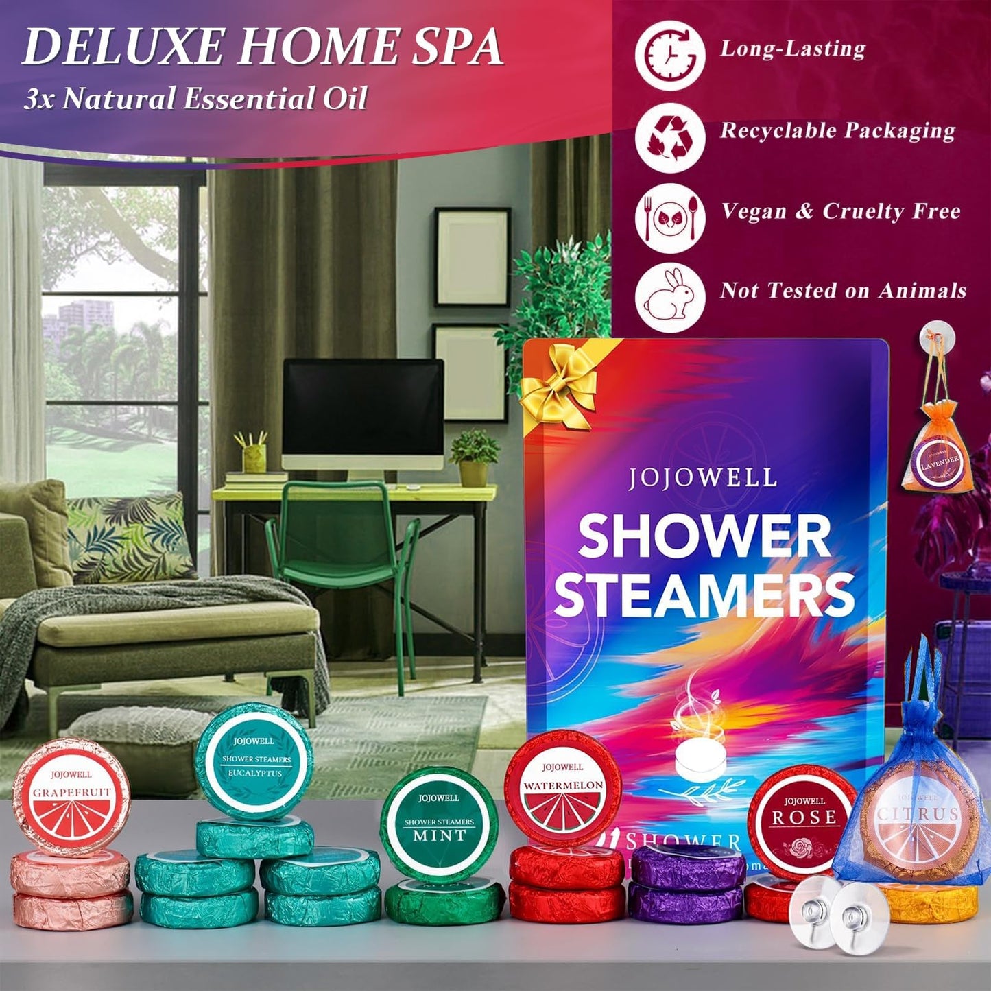 Shower Steamers Aromatherapy - 21Pcs Birthday Gifts for Women, Mothers Day Gifts for Mom Wife Grandma from Daughter Son, Self Care with Natural Essential Oils Relaxation Home SPA Gift Set