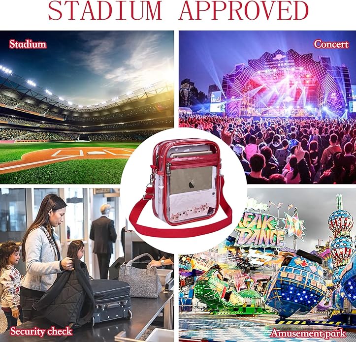USPECLARE Clear Purse Stadium Transparent Messenger Bag Stadium Approved for Men and Women Clear CrossBody Bag