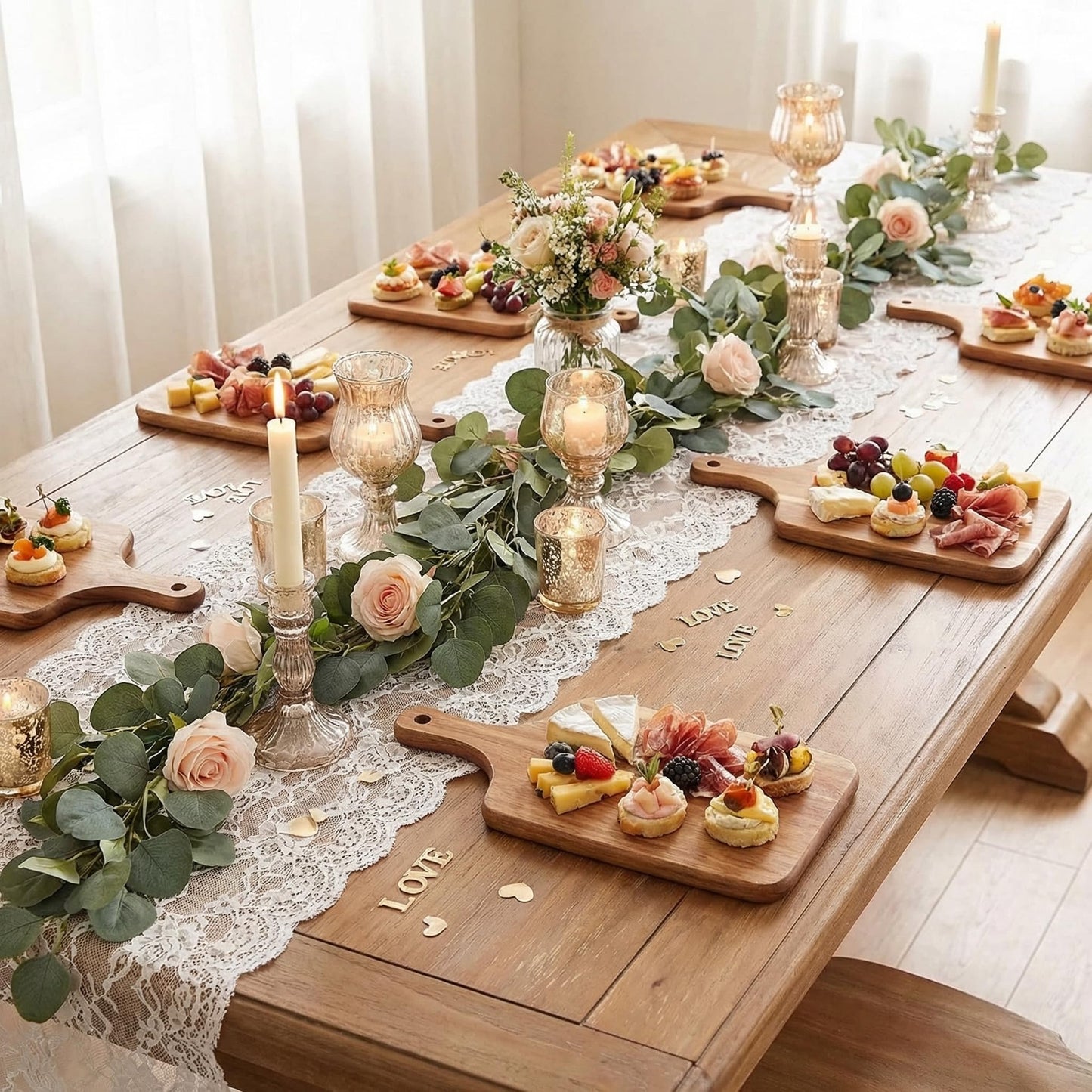 Zubebe 50 Pcs Mini Charcuterie Boards Bulk, 11 x 5 Inch Wooden Cutting Board with Handle Thick 0.31" Blank Boards for Laser Engraving, Wedding Favors Bridal Shower Party Gifts (Acacia)