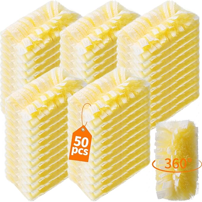 50 Count 360Â° Heavy Duty Duster Refills Compatible with Swiffer, Larger Size-Extra Thick Electrostatic Disposable dusters Refill for Electronics, Furniture, Blinds, Ceiling Fans, Unscented