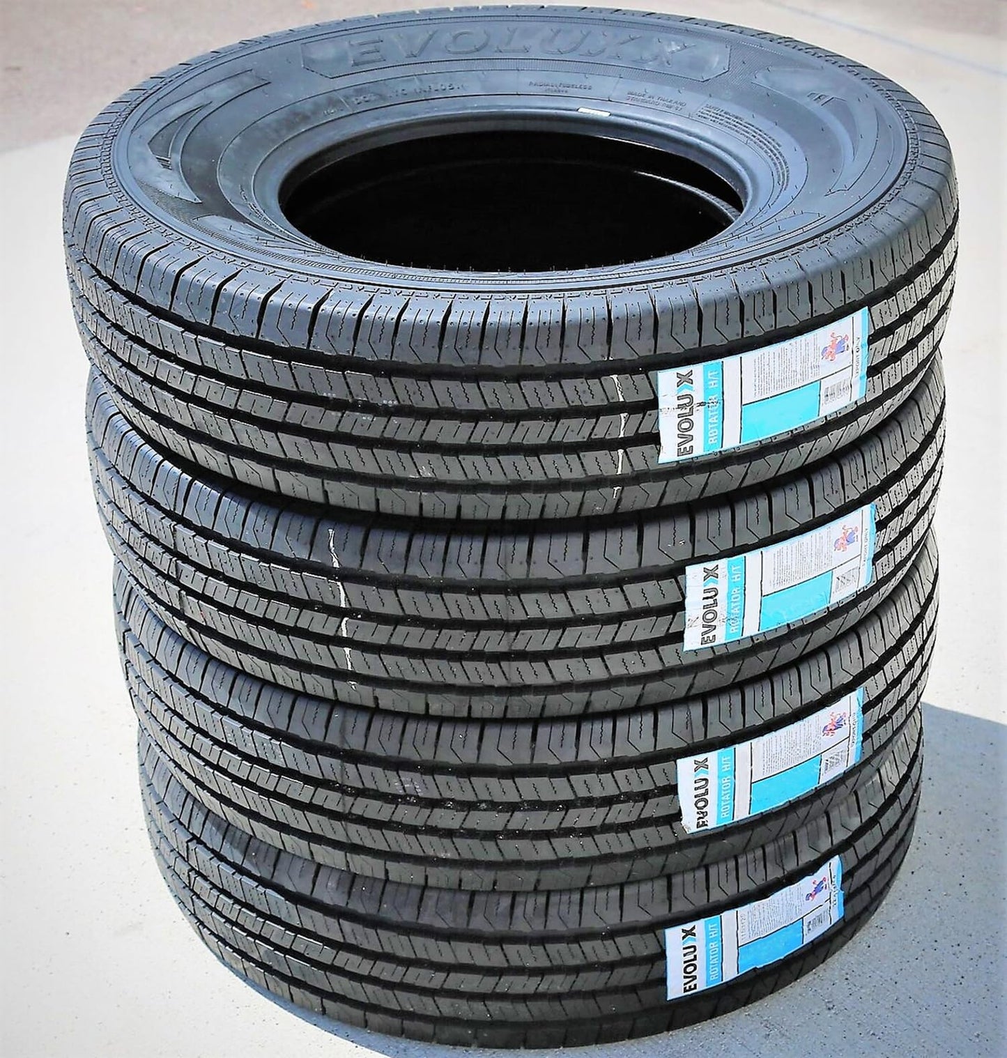 Evoluxx Rotator H/T All-Season Commercial Van Radial Tire-235/65R16 235/65/16 235/65-16 121/119R Load Range E LRE 10-Ply BSW Black Side Wall