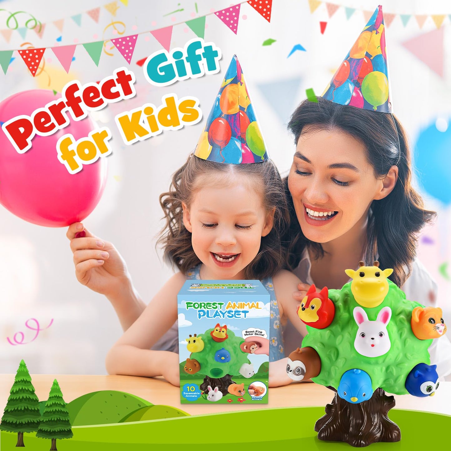 SnapGlowz Gifts for 1-5 Year Old Boys, Toddler Toys Farm Animal Learning Toy for Toddlers 1-6 Forest Animal Playset Montessori Toys for 2-6 Girls Sensory Easter Birthday Gifts for Boys