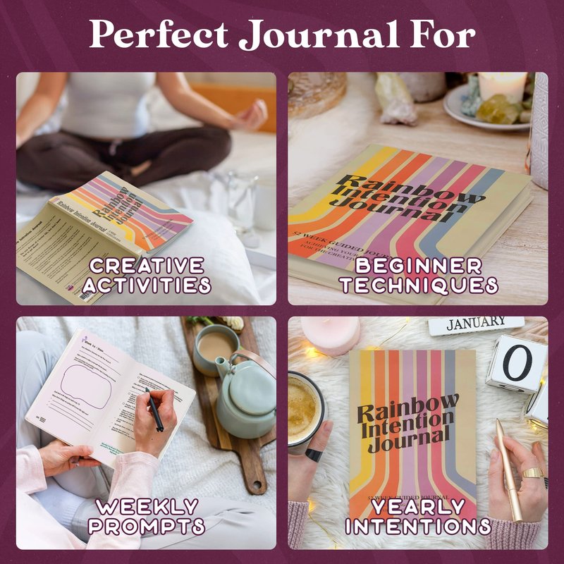 Intention Journal: 52 Week Guided Gratitude Journal for Happiness, Mindfulness, Productivity | Meditations, Breathing Exercises, Goal Setting and Inspirational Quotes | 160 Pages