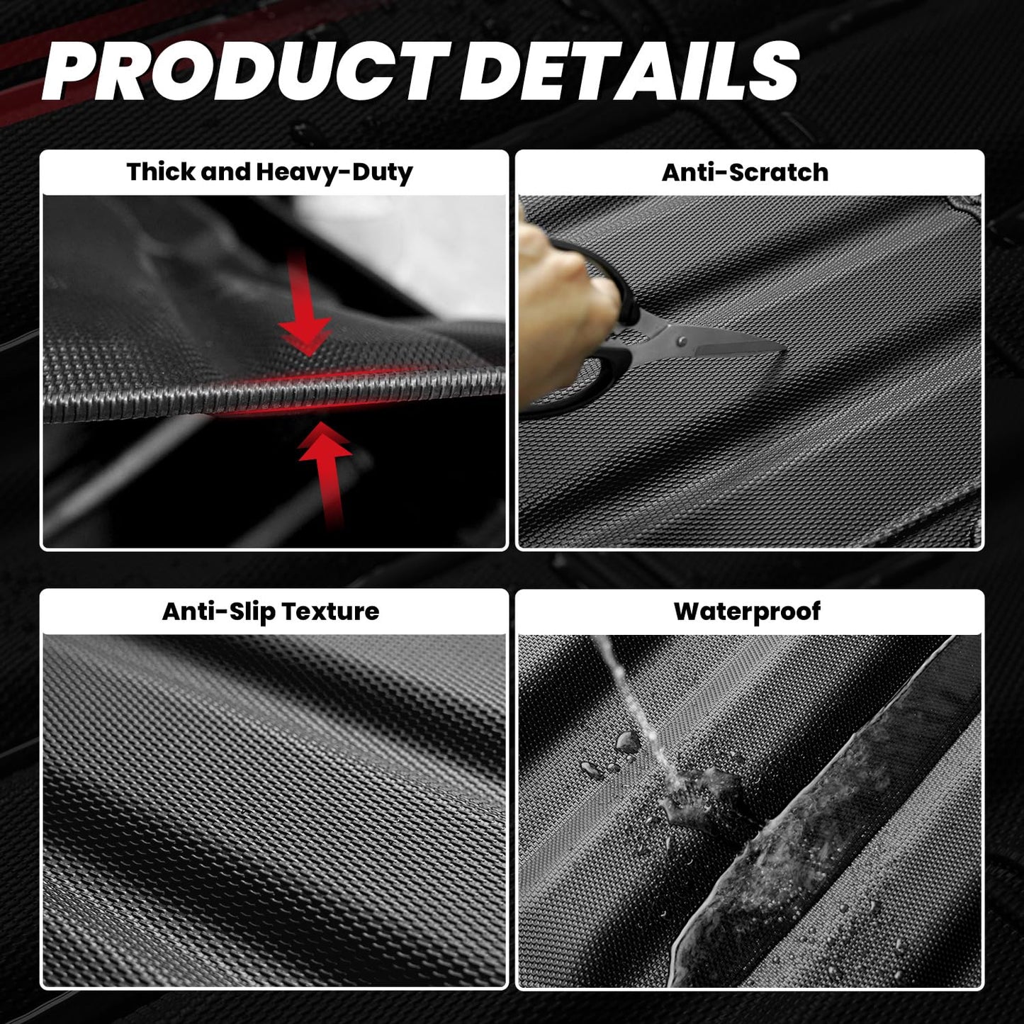 LASFIT Truck Bed Mat for Honda Ridgeline 2026 2025 2024 2023 2022 2021 2020 2019 2018 2017 5.3FT (64.0 in) Bed Mat, TPE All Weather Custom Fit Truck Cargo Bed Liner, Black