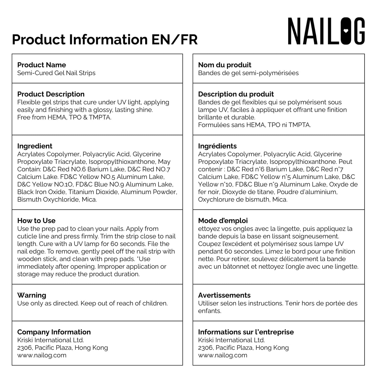 NAILOG Semi Cured Gel Nail Strips (20 Extra Long Polish Stickers/Wraps) │ Glossy & Long Lasting Soft Gel Finishing │Pink Leopard