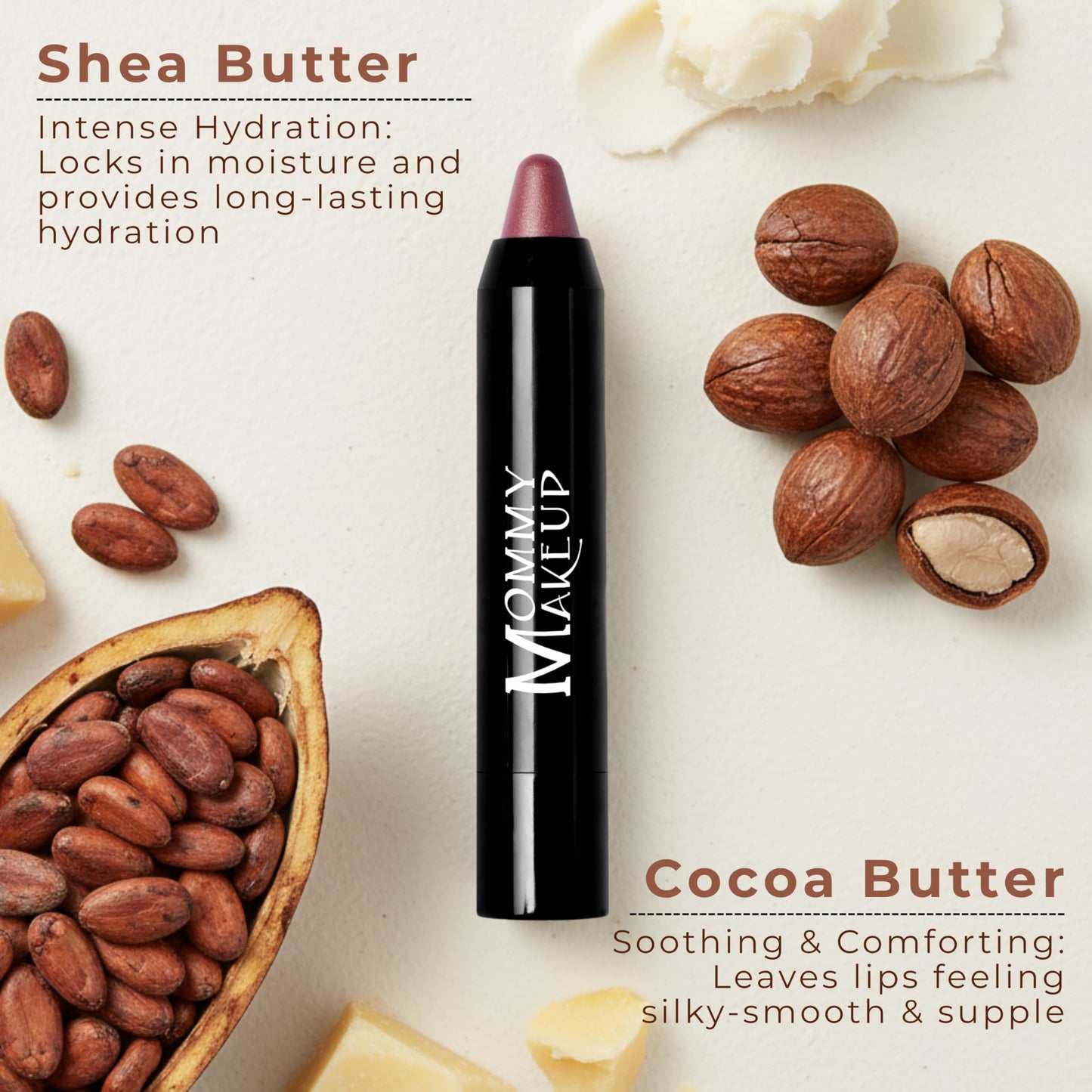 Mommy Makeup Triple Sticks Lipstick, Cream Blush & Treatment All-In-One with Shea & Cocoa Butter - Soft & Creamy Moisturizing Lip Crayon For Lips & Cheeks (Daisy Glow)