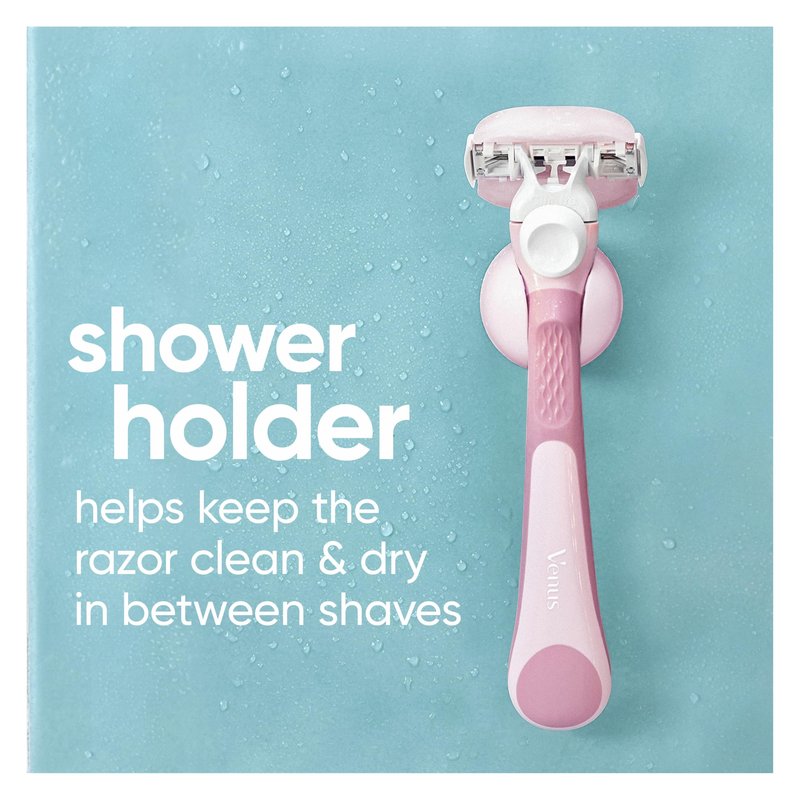 Gillette Venus ComfortGlide Razor for Women, White Tea Scented Gel Bars, Includes 1 Reusable Razor Handle + 2 3-Bladed Razor Refills, Women's Razor with Built-in Shave Gel Bars