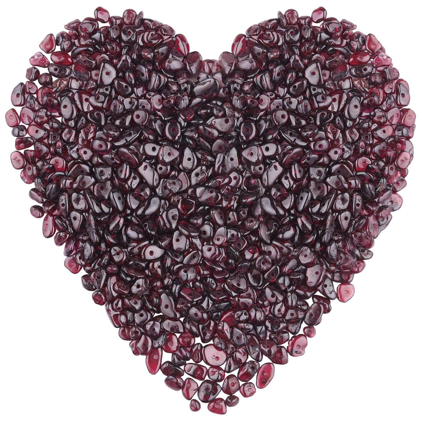 400pcs Natural Chip Stone Beads for Jewelry Making Garnet 5-8mm Irregular Gemstones Healing Crystal Loose Rocks Bead Hole Drilled for Ring Earrings Necklace Bracelet Making DIY Art Crafts