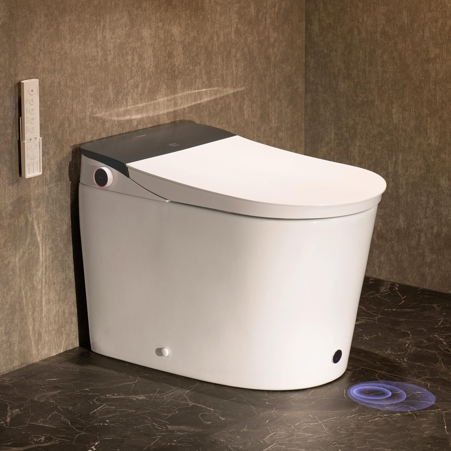 CANEST Smart Toilet with Bidet Built in, Foam Dispenser, Auto Temp Control Wide Heated Seat&0.1s Instant Water, Full-Area Seat Sensor, Auto Open/Close, Foot Sensor, Auto Deodorization, Remote(FC-002)