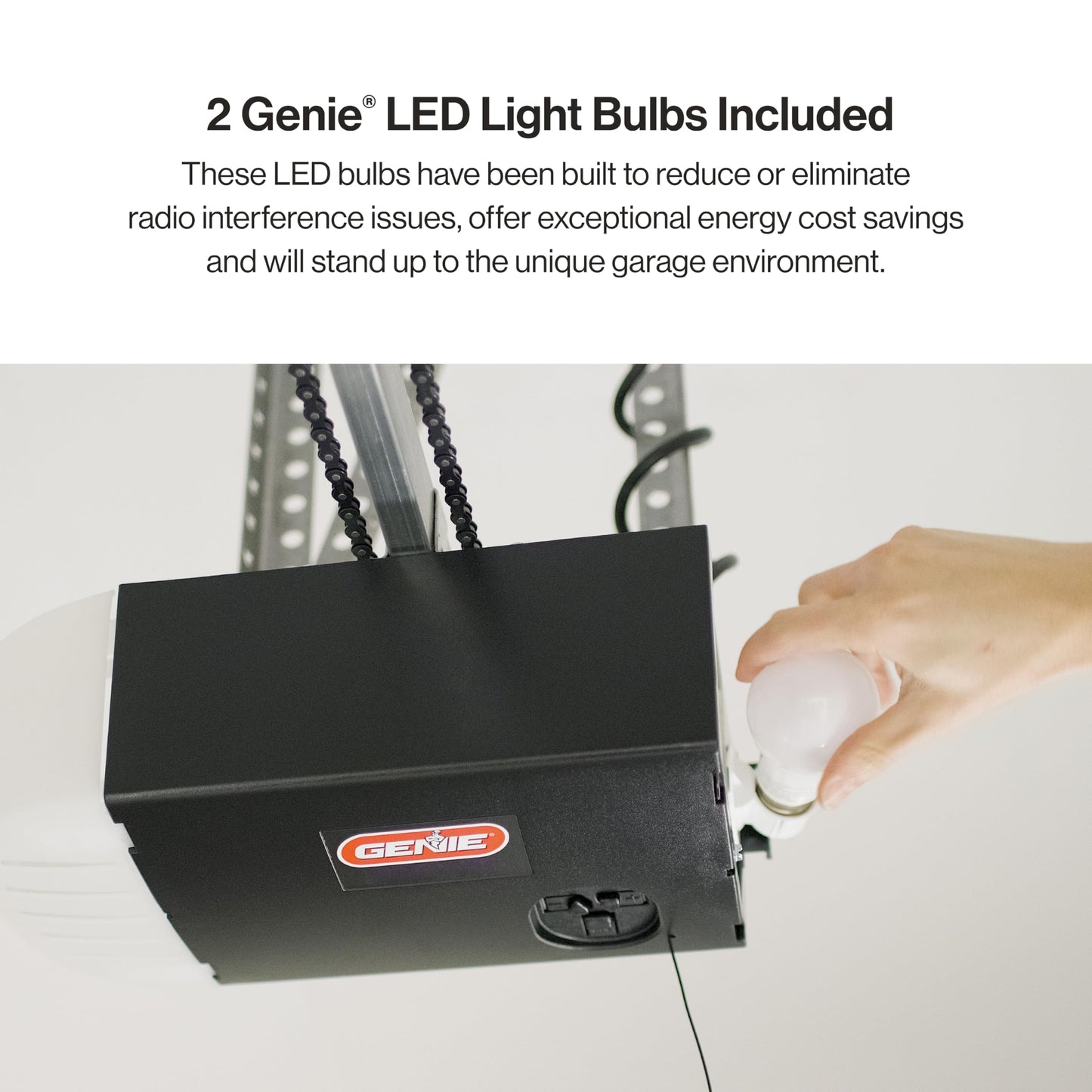 Genie Chain Glide Connect Essentials Smart Garage Door Opener - Reliable Chain Drive Opener With LED Lighting- Compatible with Alexa, SmartThings, Brilliant Smart Home
