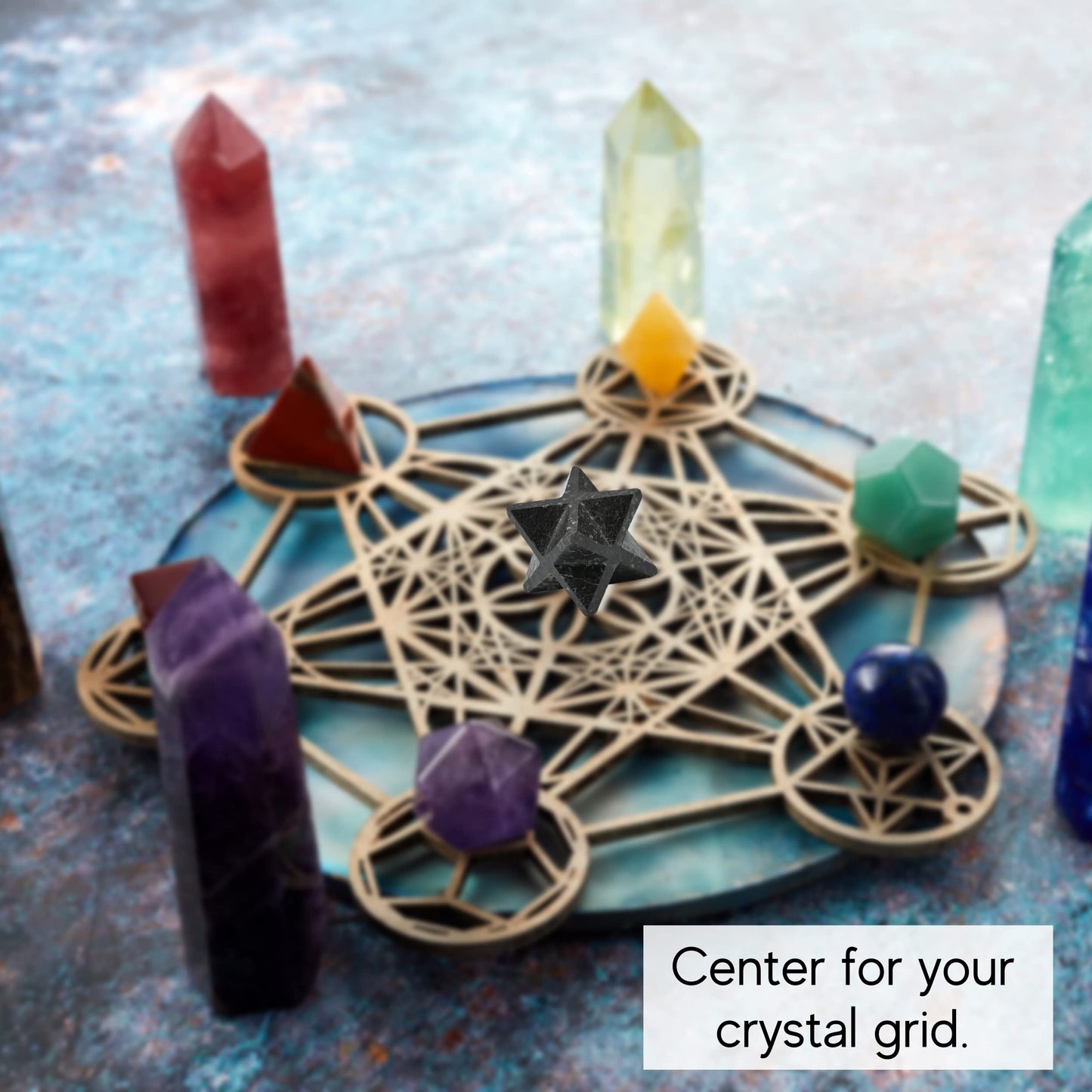Amazing Gemstone Nuummite Merkaba Crystal - 0.75 Inches Metaphysical Merkaba Star for Meditation - Energetic Tetrahedron Crystal and Healing Stones for Spiritual Growth and Healing (15-20mm)