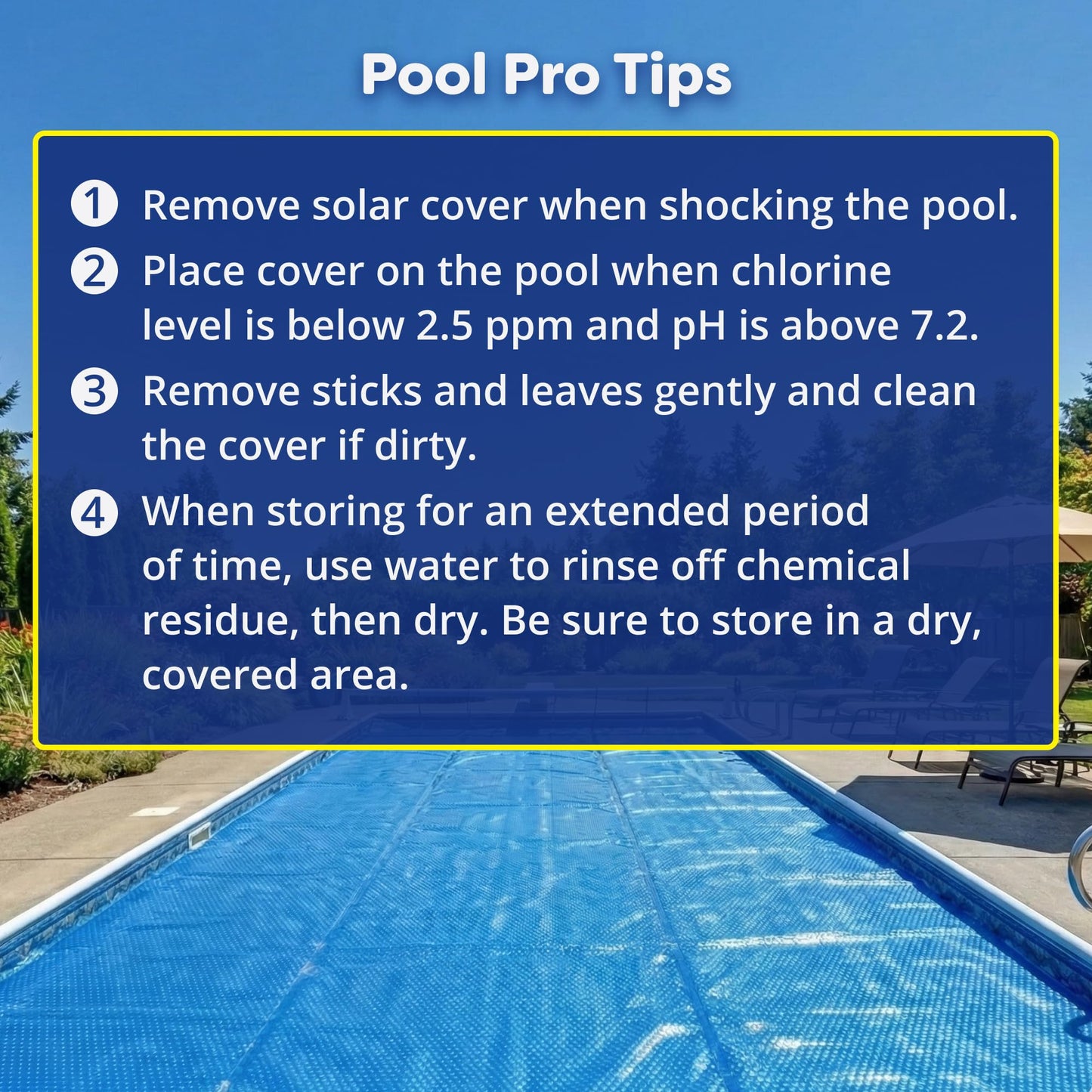 In The Swim 12' x 24' Premium Blue Rectangle Solar Pool Cover 12 Mil for Solar Heating Above Ground Pools and Inground Pools