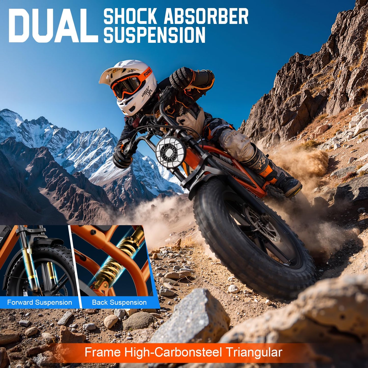 TST Electric Bike for Adults 1500W Peak 20" Fat Tire All-Terrain E-Bike 60 Miles 28 MPH Electric Dirt Bike - 48V 15 AH Battery Tested to UL 2849 Powered Electric Bicycle