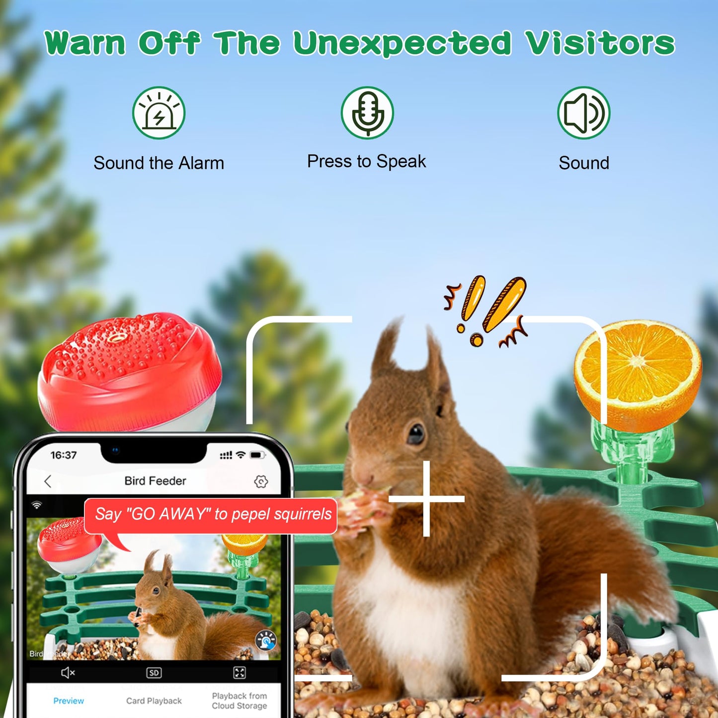 Bird Feeder with Camera,Smart AI Feeder with Solar-Powered Camera – Auto Identifier, Live View, Instant Visit Alerts, HD Video Capture for Bird Watching Enthusiasts (Weatherproof) 2.4GHz WiFi- Green