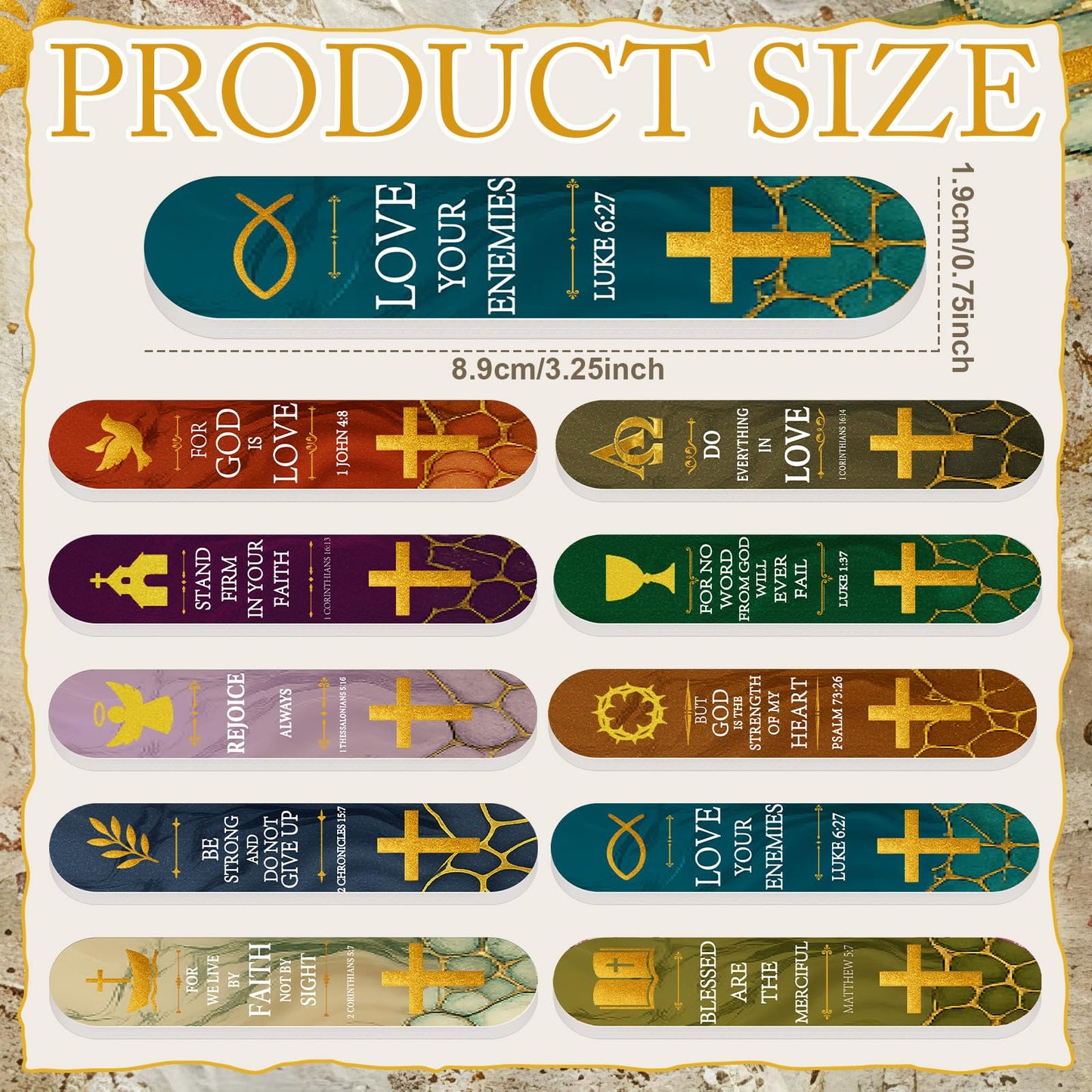 Lanties 50 Pcs Christian Father's Day Gifts Bulk Religious First Communion Gifts for Men Cross Bible Verses Nail File Inspirational Emery Board Nail Files for Church Employee Staff Coworker