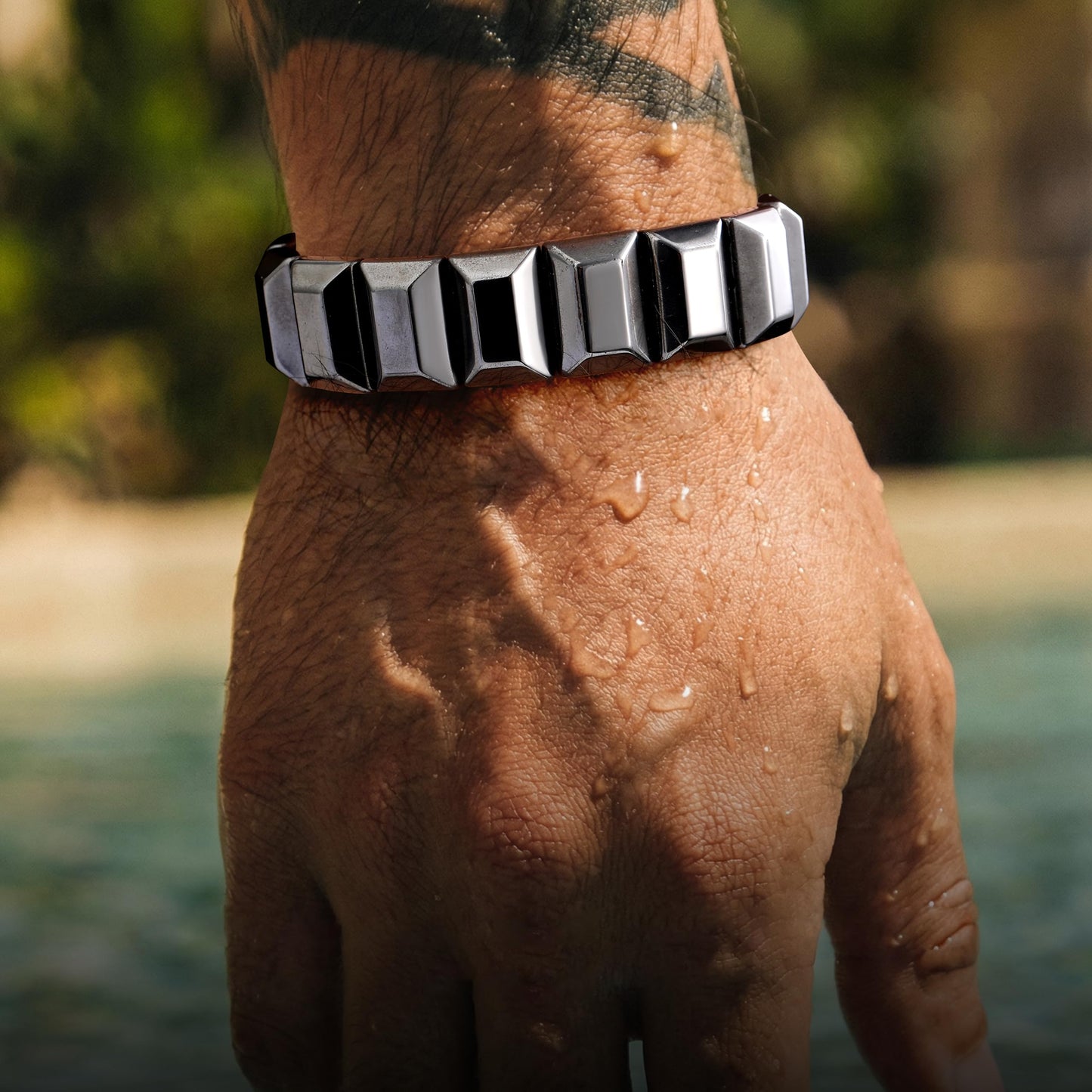 First Fathers Day Bracelet Gifts for New Dad Geometric Hematite Bracelet for Men New Dad Gifts Birthday Jewelry Hematite Grounding Bracelets Reignite Masculine Energy Birthday Motivational Gift