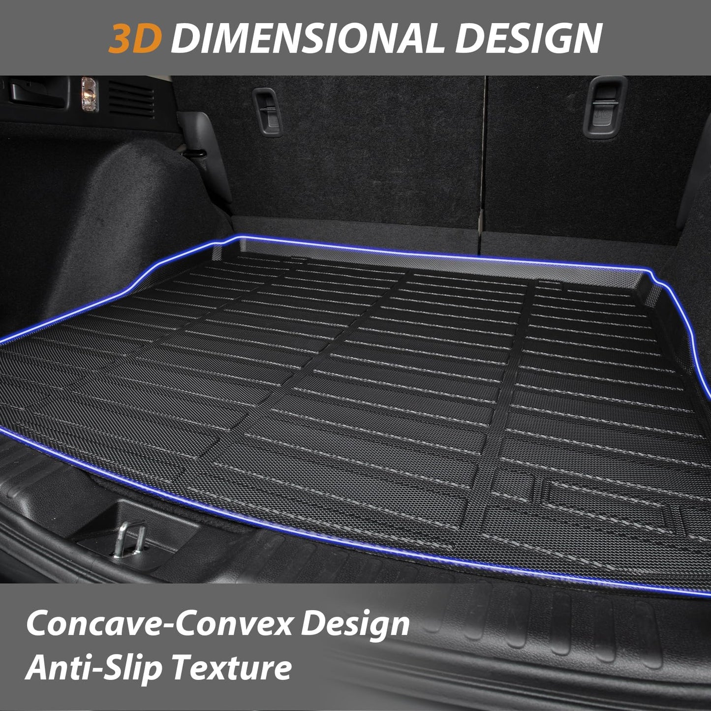AIPOIL® Floor Floor Mats & Cargo Liner & Seatback Cargo Set for 2019-2024 Nissan Armada & Infiniti QX80 (8 Seats, Not Fit 7 Seats) All Weather TPE Car Full Set Floor Liners Custom Accessories - Black