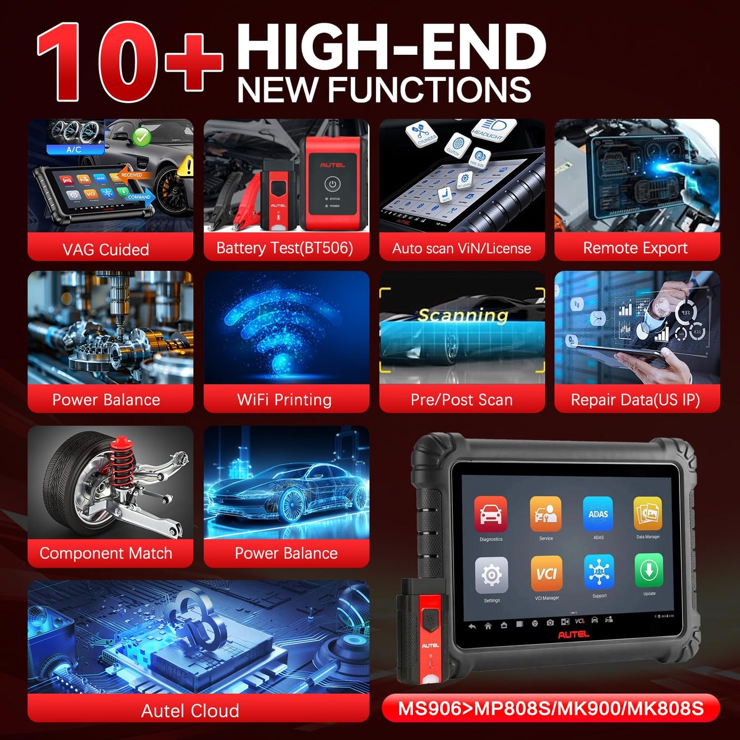 Autel MaxiSys MS906MAX 2026 Way Better Than MS906 Pro, Autel Scanner, Top Scan Tool DoIP CANFD Diagnostic Tool, Upgrade of MK900 MP900BT MS906BT MK908 3000+Active Test All System Diagnosis