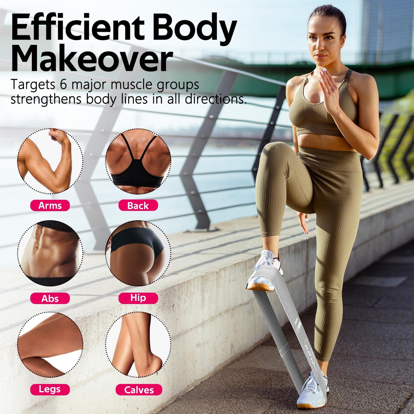 Fabric Resistance Bands for Working Out - Booty Bands for Legs -Glutes Training for Women and Men - Exercise Bands for Squats, Yoga, Physical Therapy -Home Gym Fitness