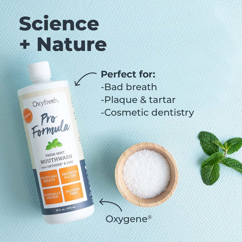 Oxyfresh Pro Formula Fresh Mint Mouthwash – Patented Zinc Mouthrinse for Fresh Breath, Healthy Gums & Bad Breath Treatment for Adults - Dye, Fluoride & Alcohol Free (1 Gallon)