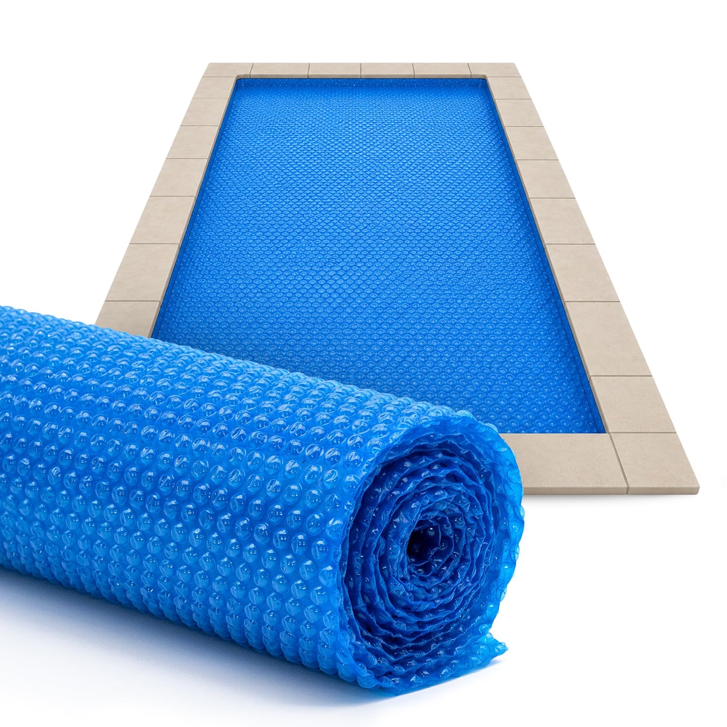 Sun2Solar Blue 16 ft x 32 ft Rectangle Solar Cover | 8 Mil | Heat Retaining Blanket for Rectangular Inground & Above Ground Swimming Pools | Use Sun to Heat Pool | Bubble Heating Blankets | 800 Series