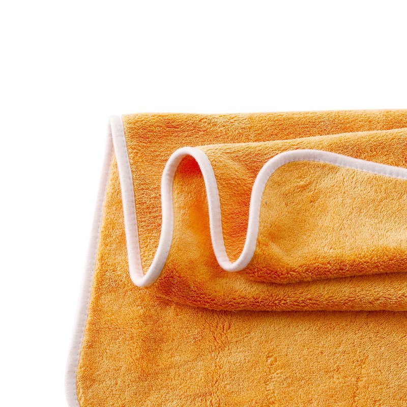 Adwize Microfiber Hand Towels, 14" x30", Set of 5, Highly Absorbent Towels, with Hanging Loop, Fluffy, Orange