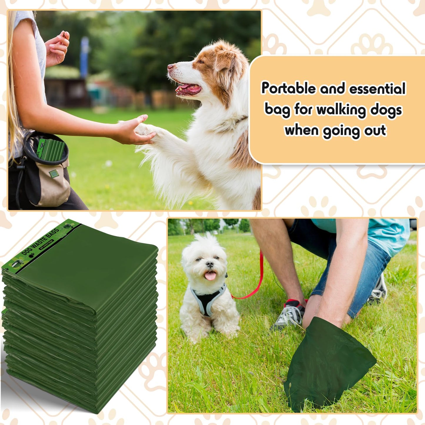 Ireer 5000 Pcs 50 Counts Pet Waste Bags Bulk, Dog Bags with Fit Hang Hole Easy Single Pull for Parks, Hoas Residential Use, Dog Waste Station, Compatible with Poop Station Dispensers (Green)