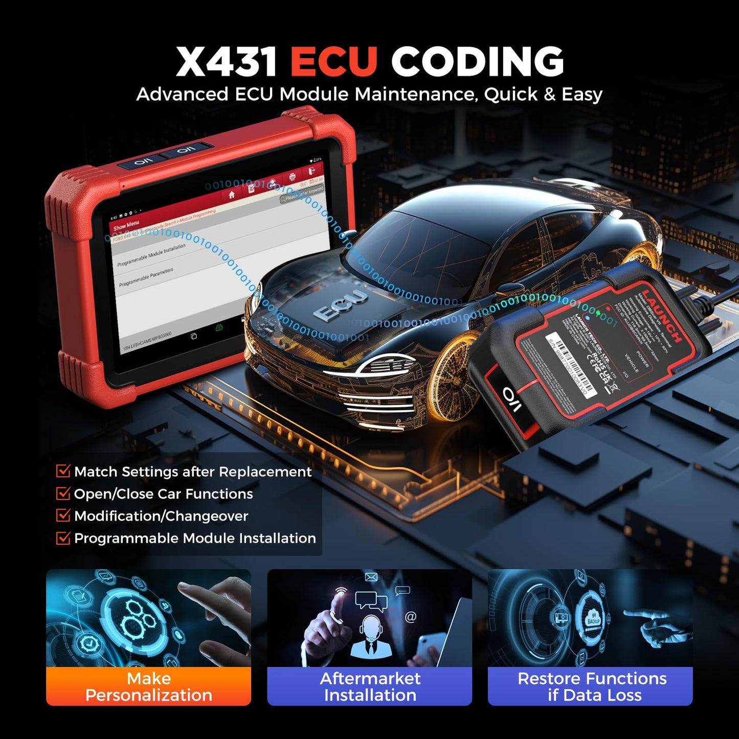 LAUNCH X431 CRP919XBT OBD2 Scanner, 2026 Wireless Bidirectional Scan Tool with ECU Coding, 35+ Services, All Systems Diagnostic, FCA AutoAuth, 2Yrs Free Update, V.A.G Guide, CANFD, Upgraded of CRP919X