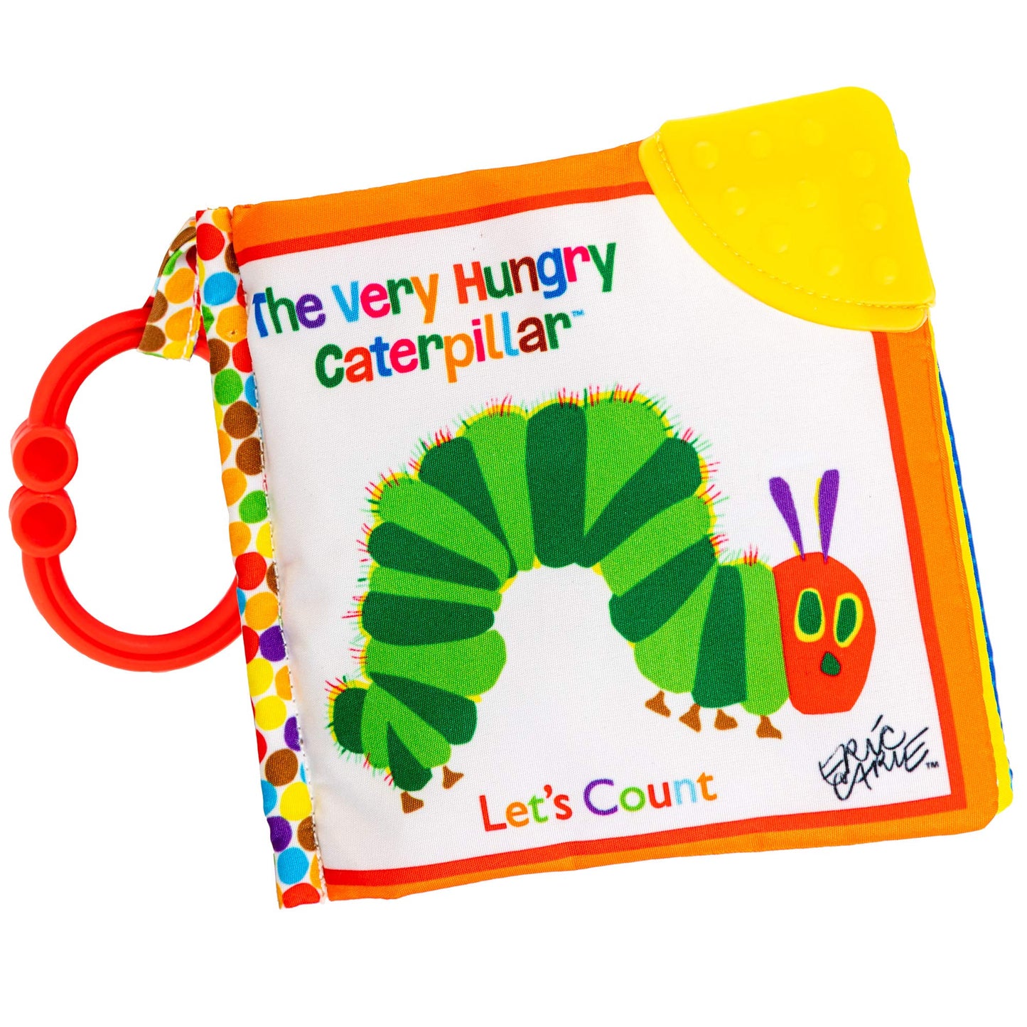 KIDS PREFERRED Let's Count Soft Book - World of Eric Carle the Very Hungry Caterpillar Baby on the Go Clip Teething Crinkle Soft Sensory Book for Babies, 5.25x5.25 Inch (Pack of 12)