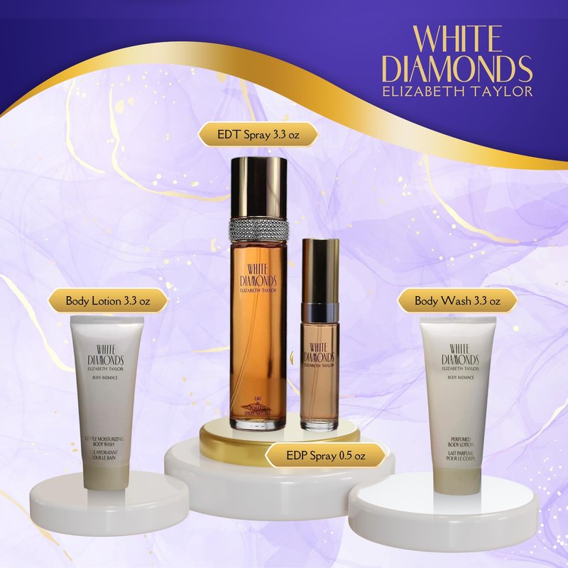 Elizabeth Taylor 4 Piece White Diamonds Fragrance Gift Set for Women