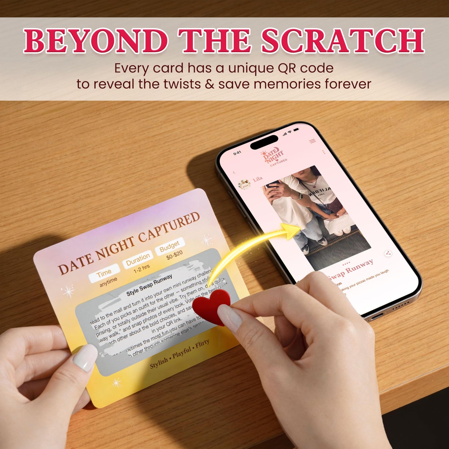 ARVEXO 45 Fun and Romantic Scratch Off Date Night Ideas for Him Her - Date Night Captured 45 Scratch Off Cards For Couples With Digital Scrapbook - Anniversary Wedding Gifts For Men Women Husband Wife