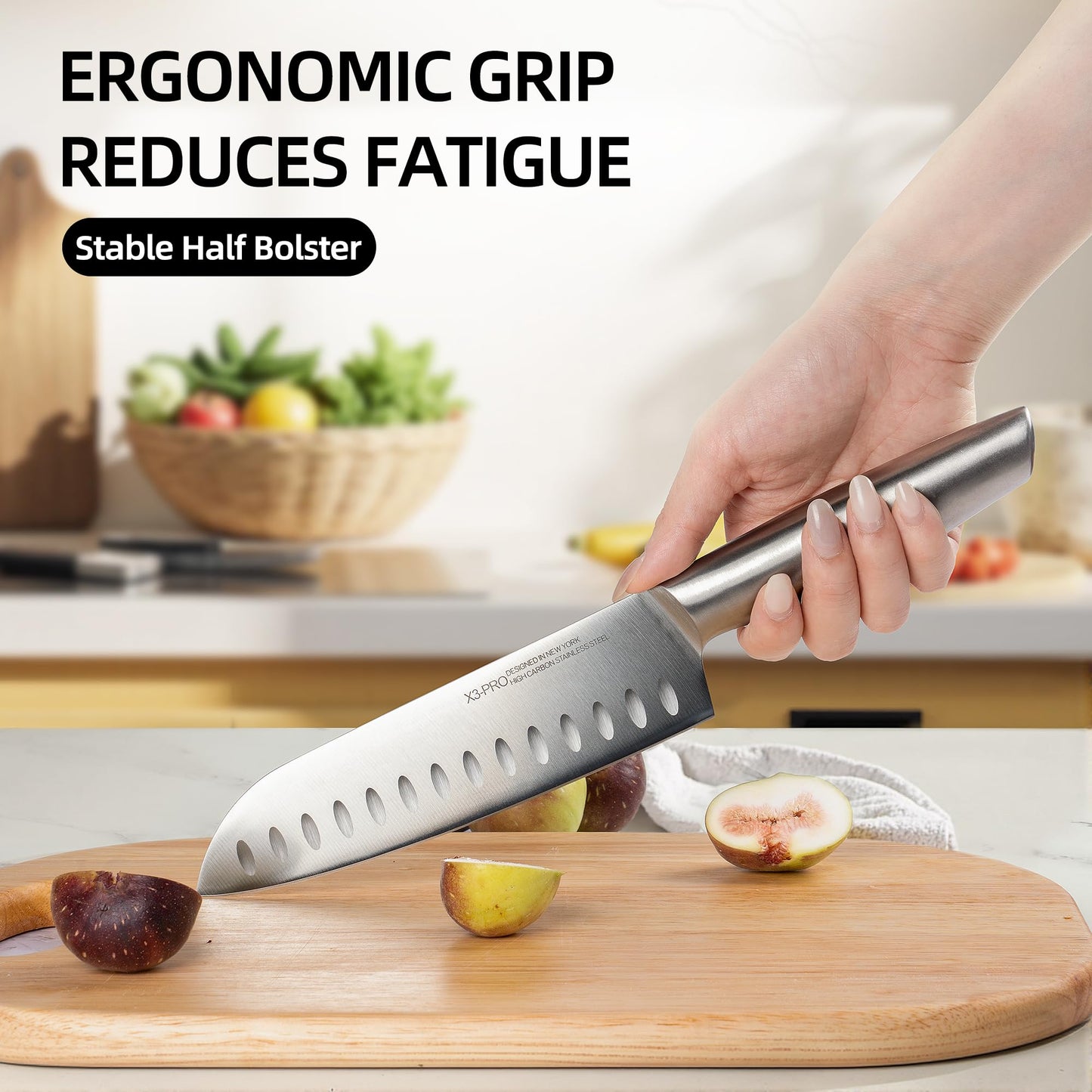 KnifeSaga Kitchen Knife Set 14 Piece Premium Japanese High Carbon Stainless Steel Knife Block Sets with Built-in Sharpener, Razor Sharp Knives Set for Kitchen, Quality Acacia Wood Block Knife Set