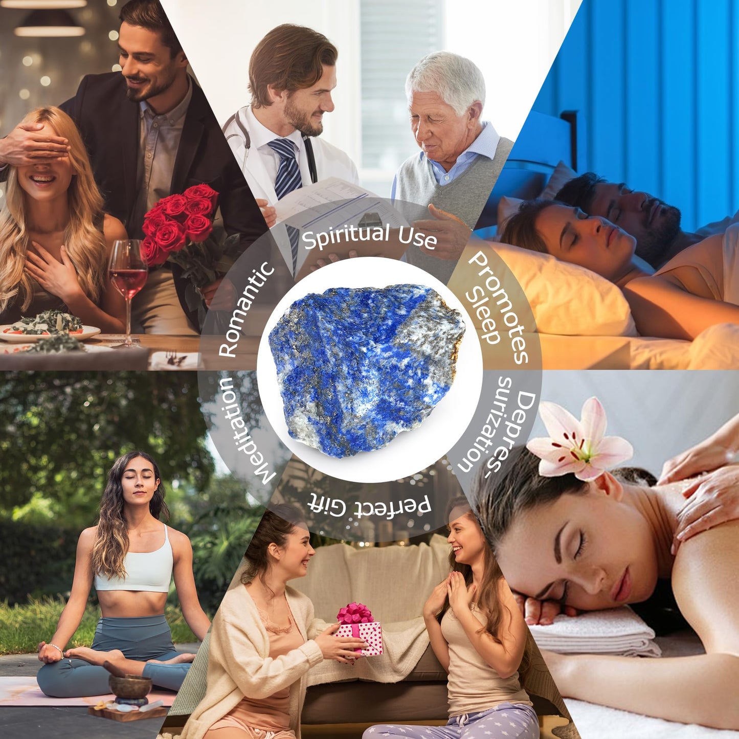 XIANNVXI Lapis Lazuli 1.8-2.2" Large Raw Crystals and Healing Stones Natural Rough Crystal Rocks for Decor Gifts Tumbling Cabbing Polishing Fountain Rocks 1PCS