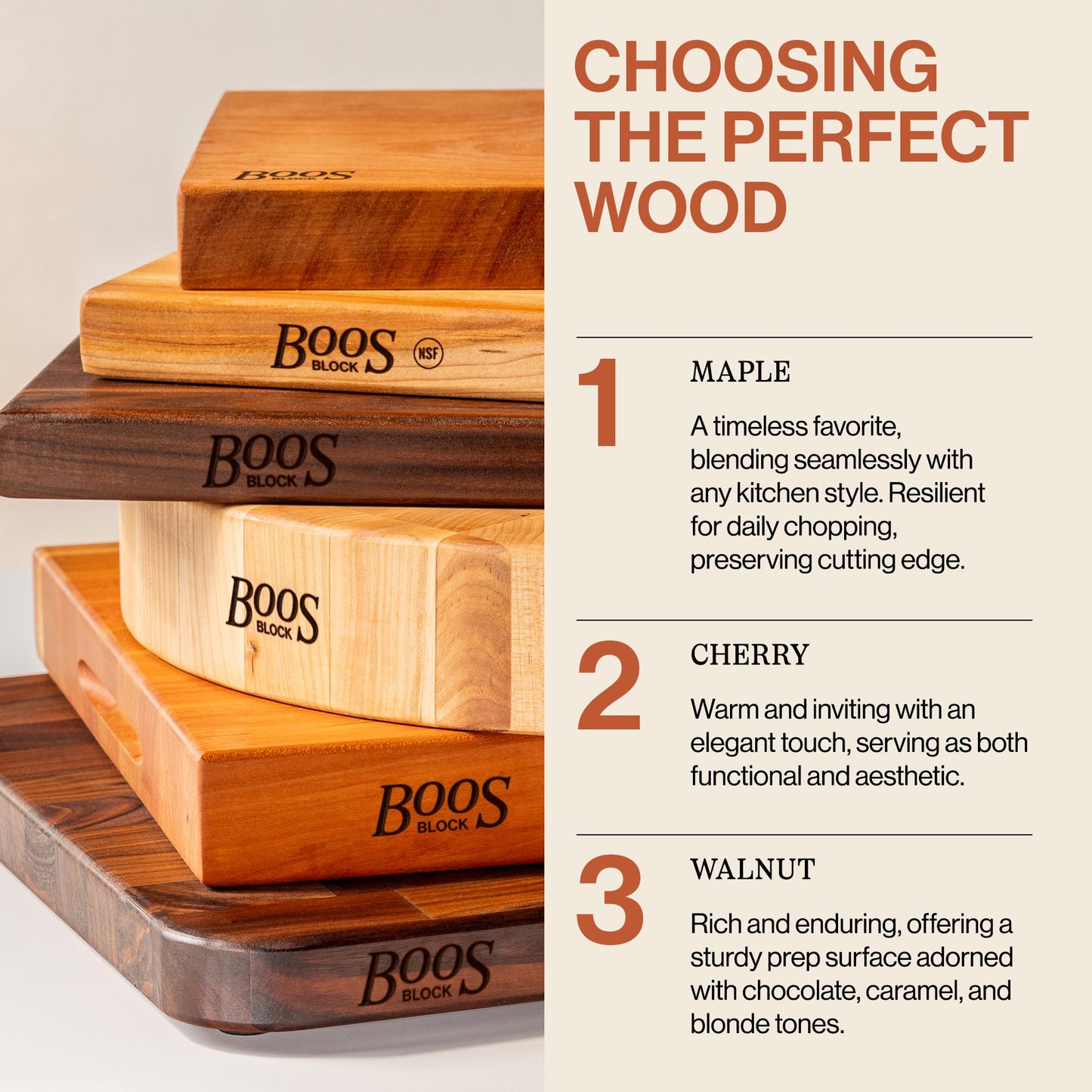 John Boos R-Board Series Rectangular Wooden Cherry Cutting Board 20”x15” – 1.5” Thick, 10-lb Reversible Butcher Block with Edge-Grain & Finger Grips – Made in the USA