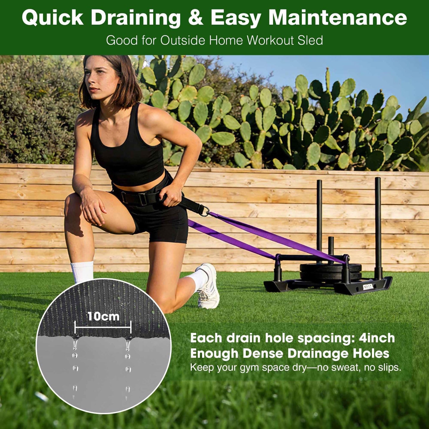 Yescom 200 Sq.Ft Gym Turf for Sled 0.8" H Artificial Grass Rug Exercise Mat Outdoor Indoor Weight Sled Push Pull Sport Training Flooring, 50'x4'