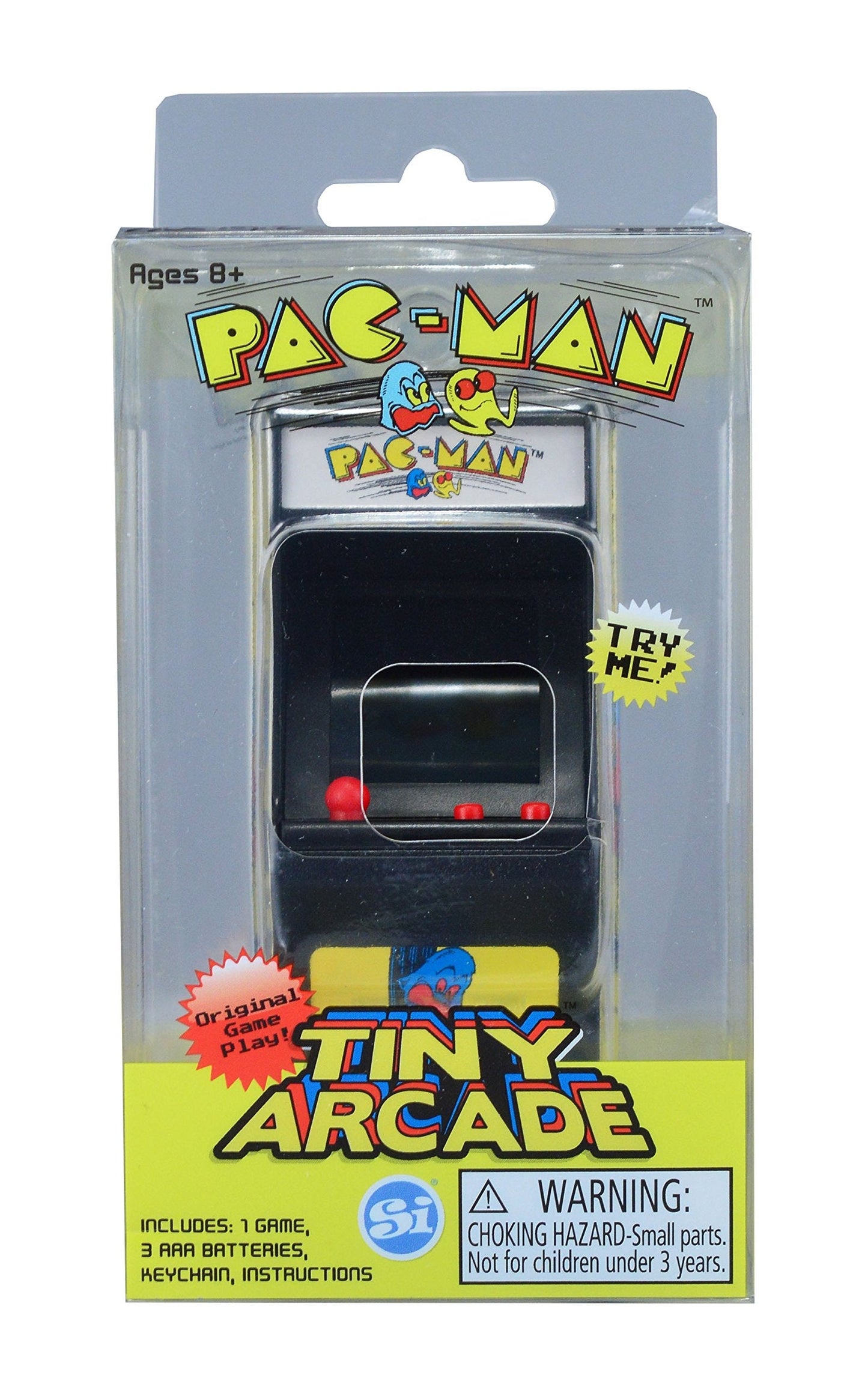Tiny Arcade Pac-Man 3.5" Mini Retro Game - Functional Arcade Cabinet w/ Real Gameplay & Sounds - Classic Game Fits in the Palm of Your Hand (Ages 8+)