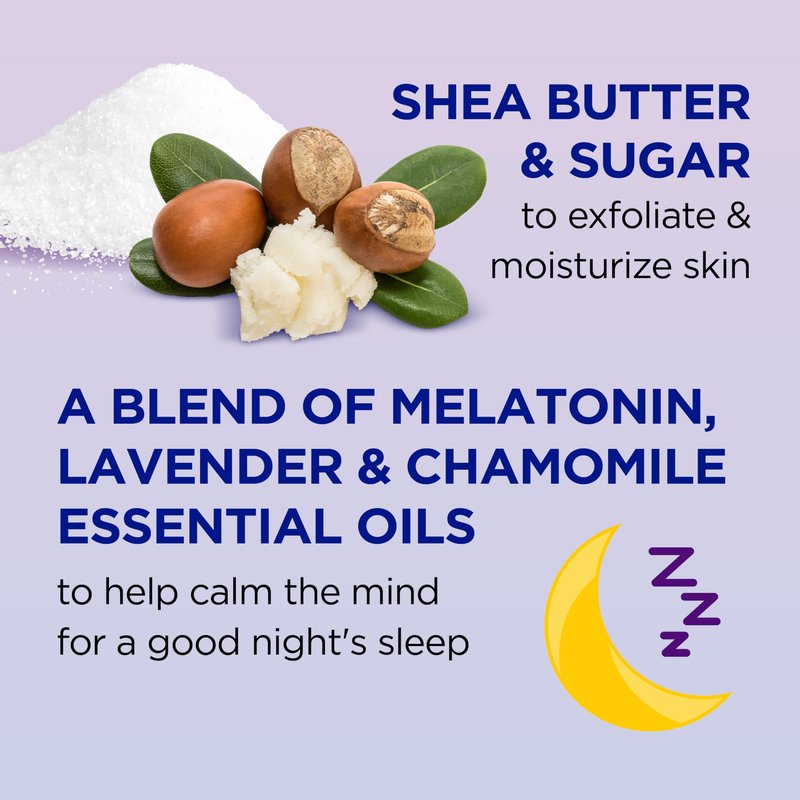 Dr Teal's Shea Sugar Sleep Scrub, with Melatonin, Lavender, & Essential Oils, 19oz (Pack of 3)
