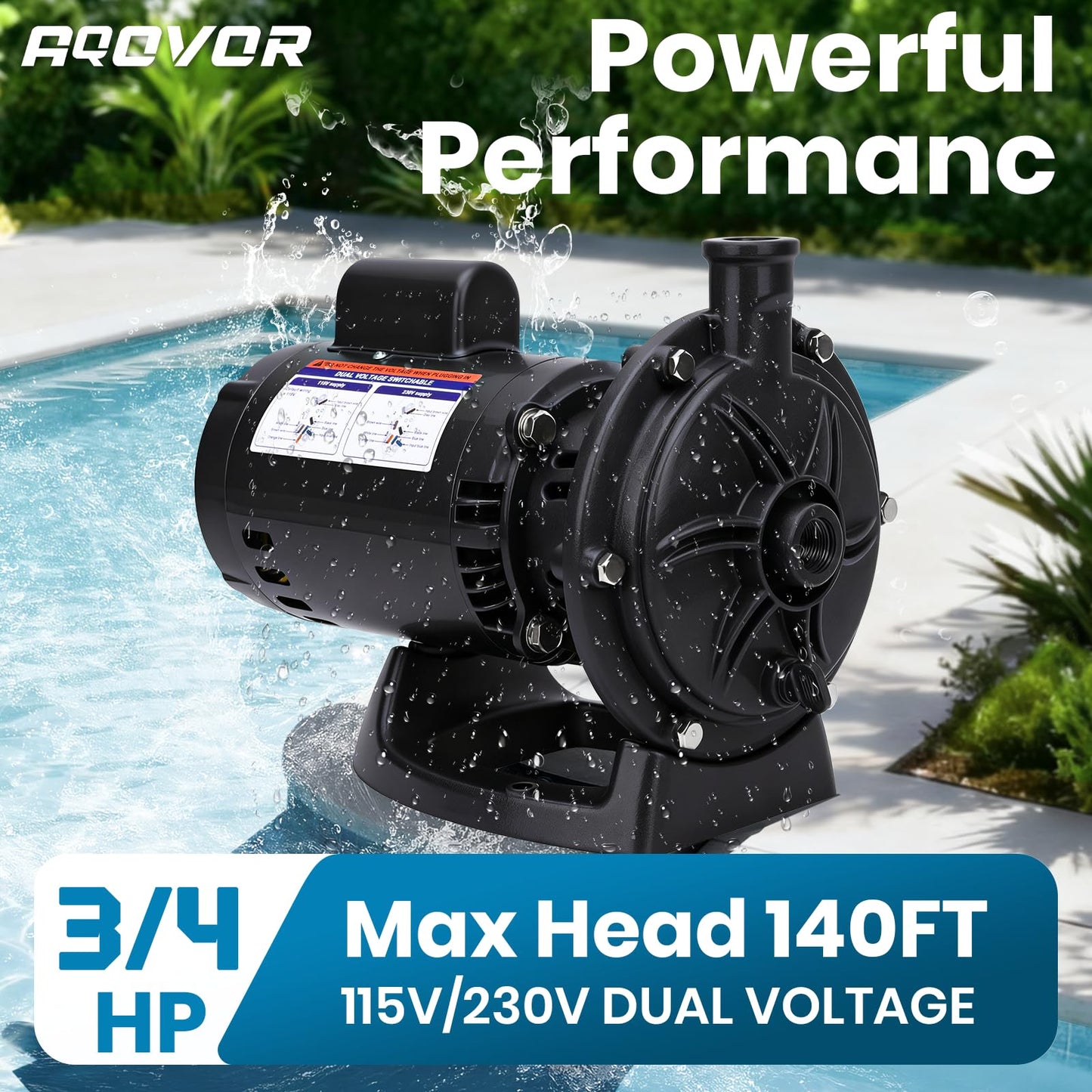 3/4 HP PB4-60 Booster Pump, Replace for polaris PB4-60 Pool Booster Pump, Fit for polaris 180 280 380 480 3900 Pressure Side Pool Cleaners, 115V/230V 60Hz Pure Copper Motor with Hose & Fittings