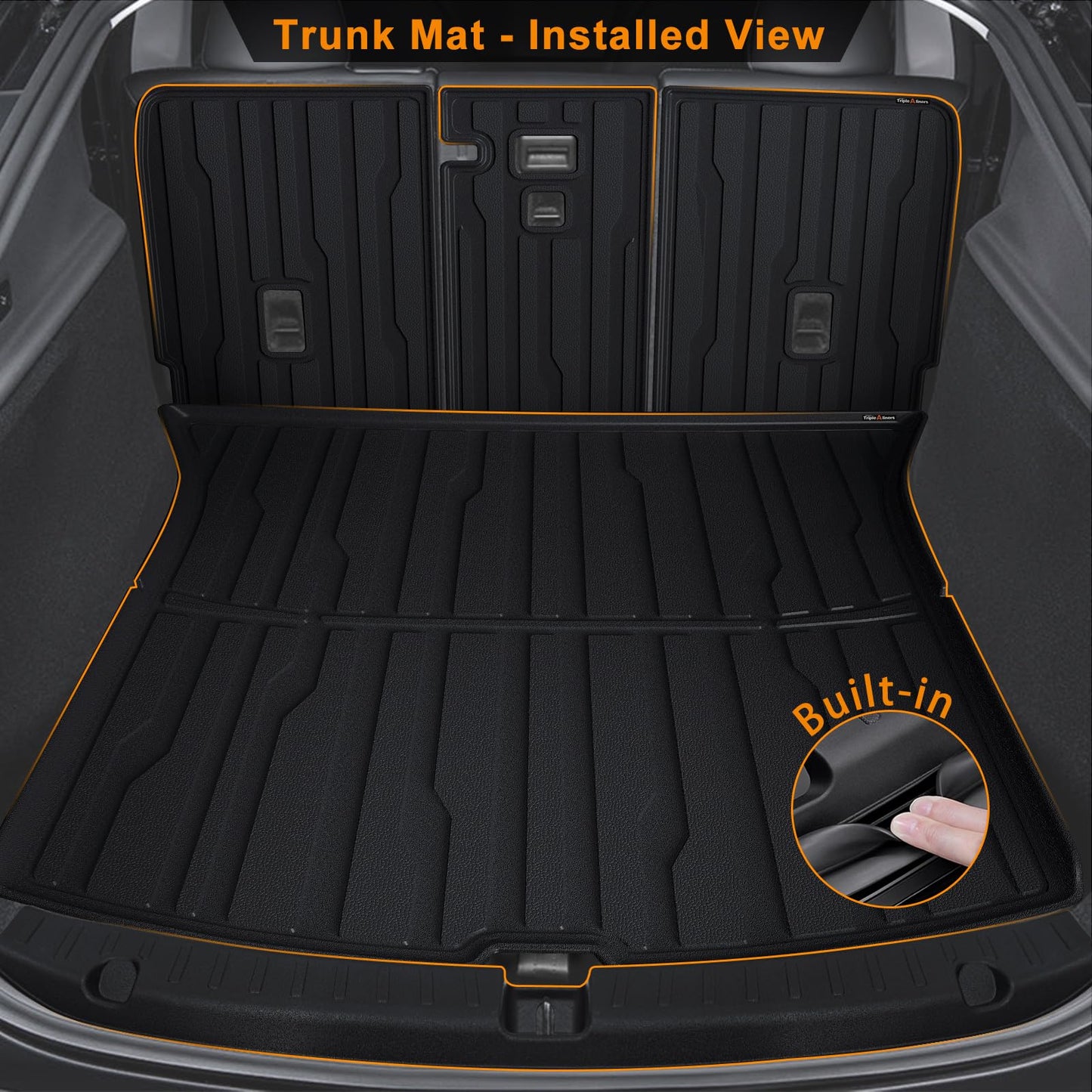 TripleAliners 10PCS Floor Mats Fit for 2026+Tesla Model Y Juniper Set Full Protection All Weather TPE Anti-Slip Custom Fit Floor& Frunk& Trunk& Rear Lower& Backrest Mat& Bumper Guard(Not Fit Standard)