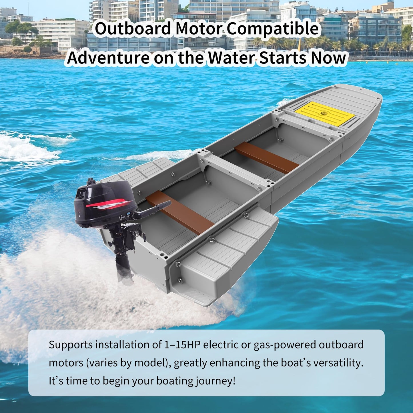 Artigree Fishing Boat, Folding Pontoon Boat, Fits in SUV Trunk - Portable Modular Kayak, Seats 4-6, Motor-Ready, Sturdier Than Inflatable Boats - Ideal for Lure Fishing, Rowing, Travel (Pro, Gray)
