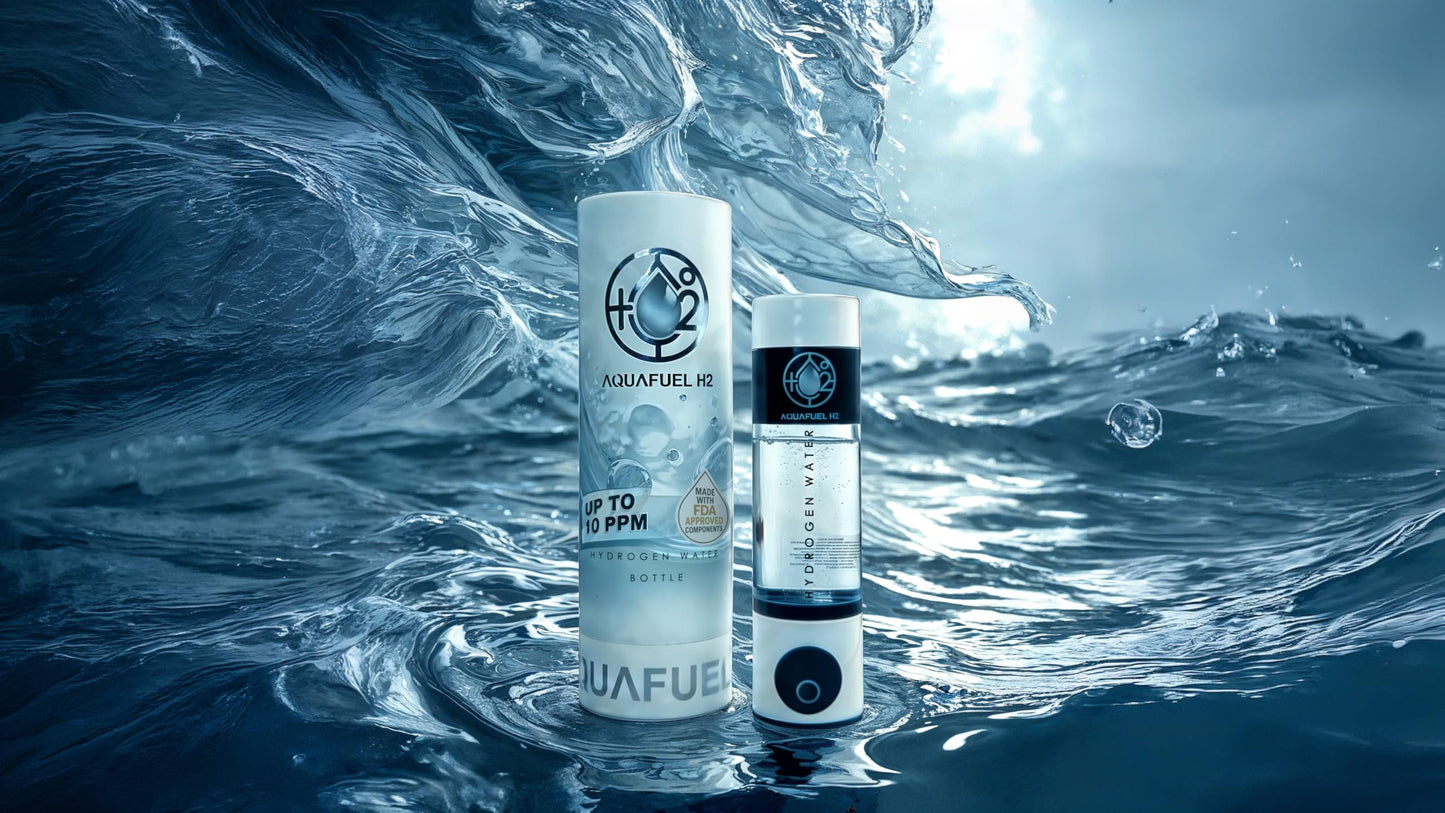 Aquafuel H2 Hydrogen Water Bottle – Portable PEM Electrolysis Generator, Up to 10,000 ppb Molecular Hydrogen, BPA-Free Tritan, USB Rechargeable, Travel & Gym Hydration.