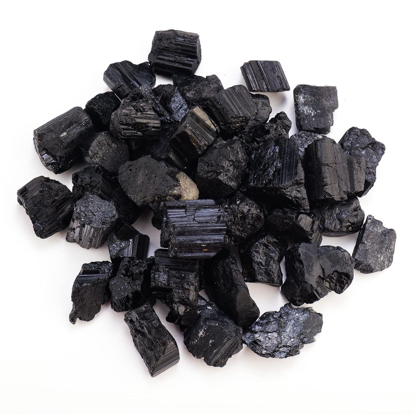 Apengshi Natural Black Tourmaline Raw Stone 0.97lb（440g） Bulk Rough Natural Reiki Energy Purification Negative Energy Healing Crystal Chakra Balance Spiritual Gift